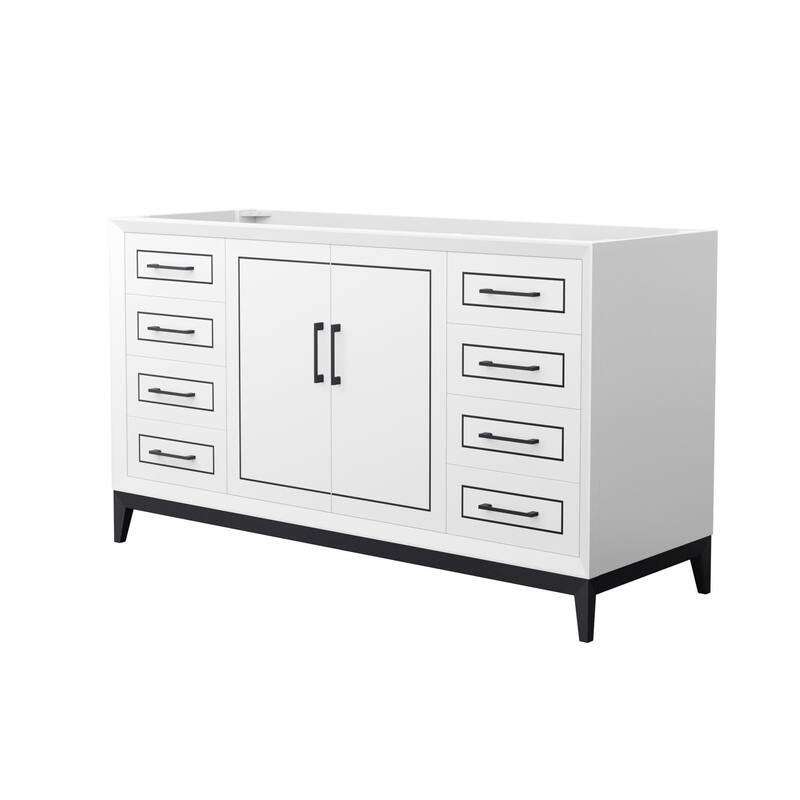 Wyndham Collection WCH515160S-CXSXX-MXX Marlena 60" Single Free - White / Matte Black Hardware