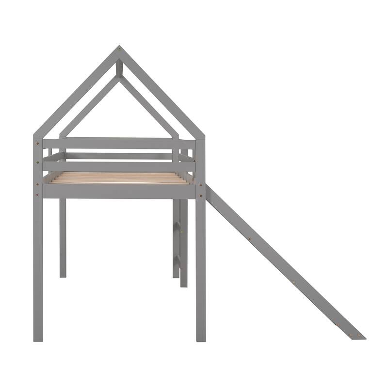 Loft Bed with Slide, House Bed with Slide