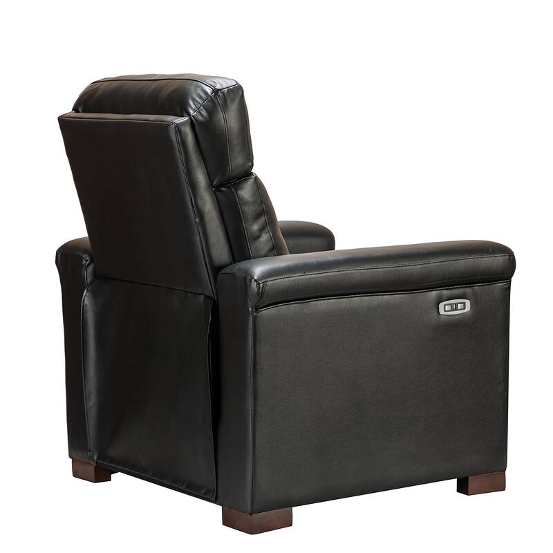 Alicia 34.65" Wide Contemporary Classic Genuine Leather Power Recliner With USB Port