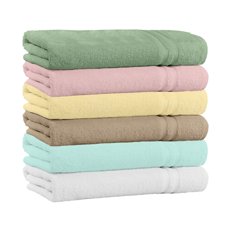 4-Pack 100% Cotton Extra Plush & Absorbent Bath Towels - Multi-color