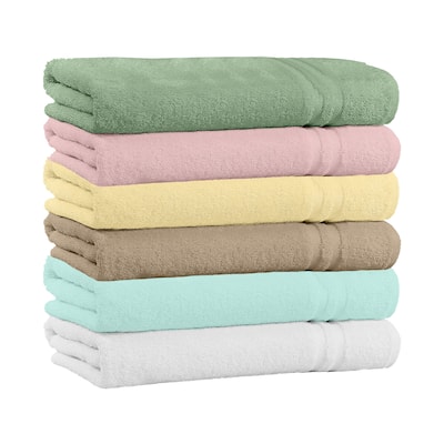 5-Pack 100% Cotton Extra Plush & Absorbent Bath Towels