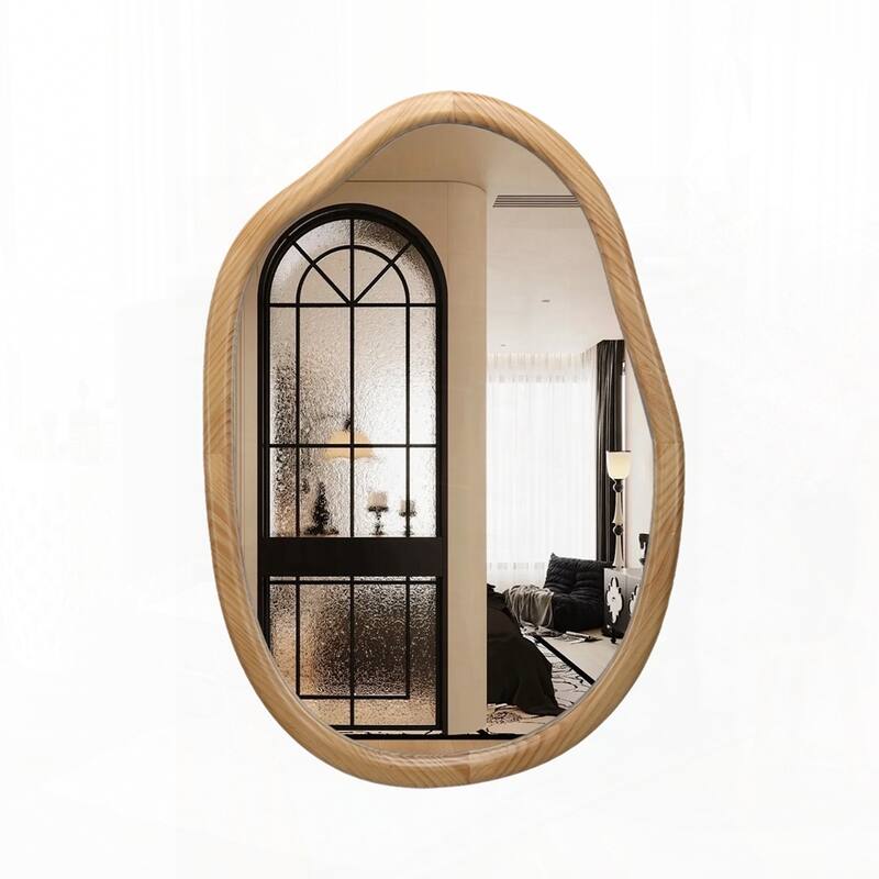 Abstract Irregular Shape Curvy Mirror - Antique Natural