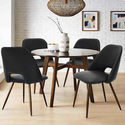Modern Cutout Back Dining Chair with gFaux Leather (Set of 4)