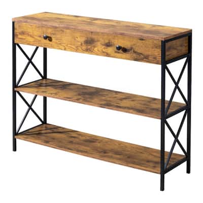 3 Tier Console Table with Drawer and Storage for Entryway - 39.4"L*11.8"W*31.7"H