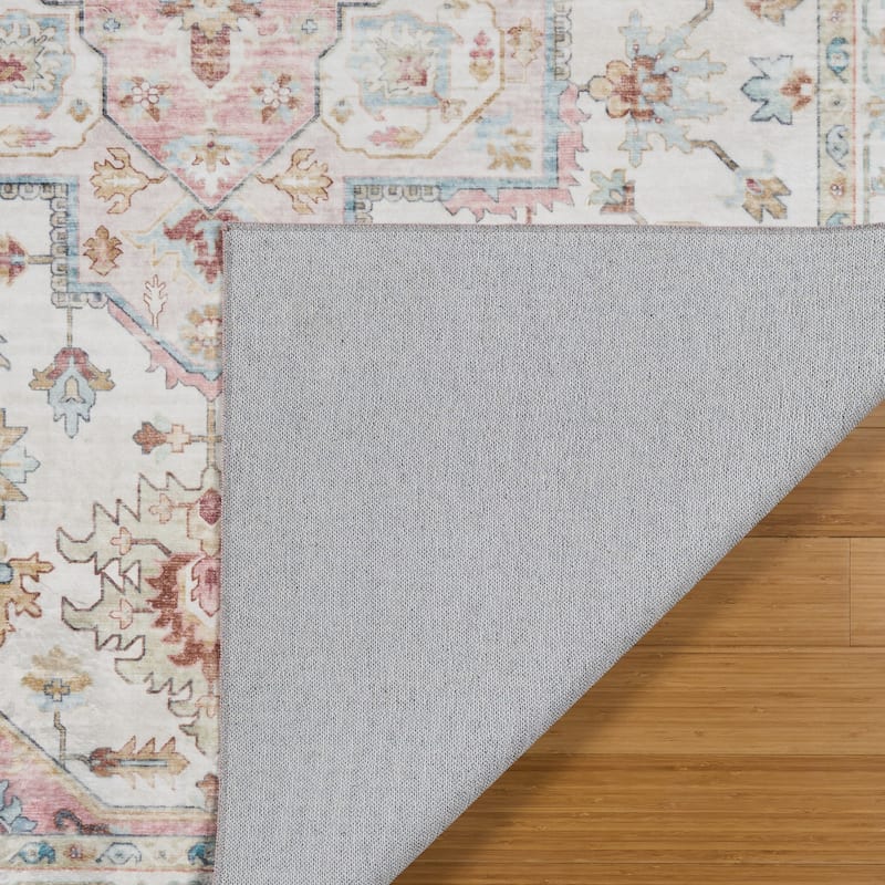 Licensed HGTV Everyday Chic Soft Flannel Zero Pile Printed Non-Slip Washable Indoor Area Rug