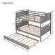 preview thumbnail 3 of 7, Full-over-Full Wood Bunk Bed with Twin Size Trundle, Separable Bunk Bed