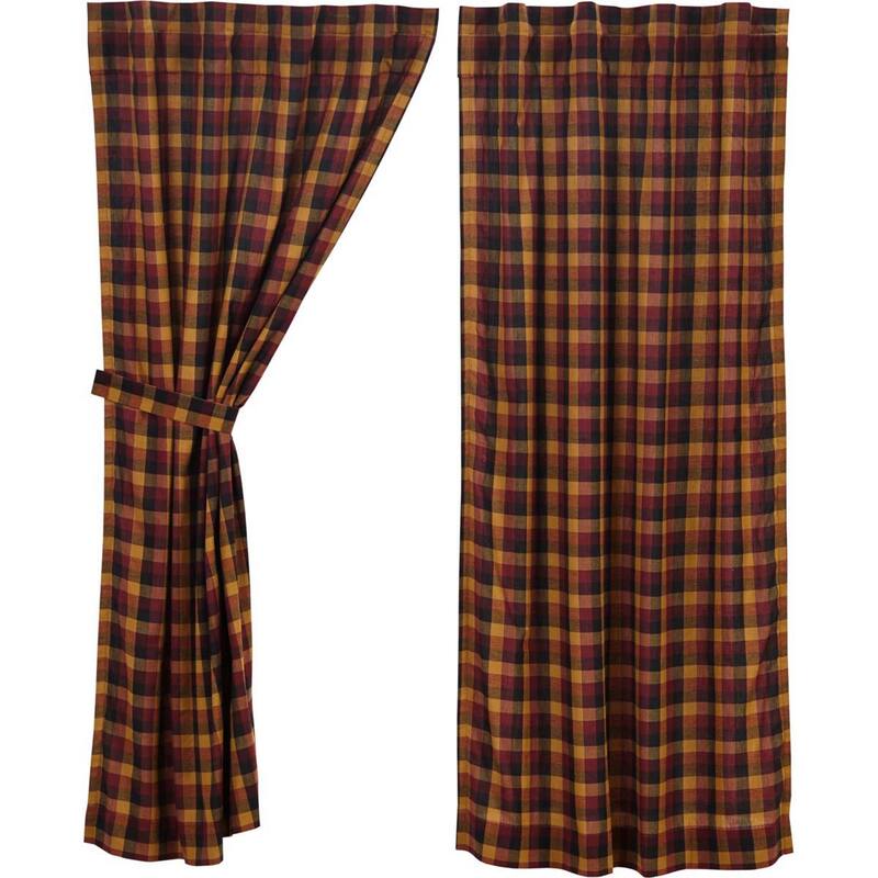 Heritage Farms Primitive Check Short Panel Set of 2 63x36 - Short Panel 63x36