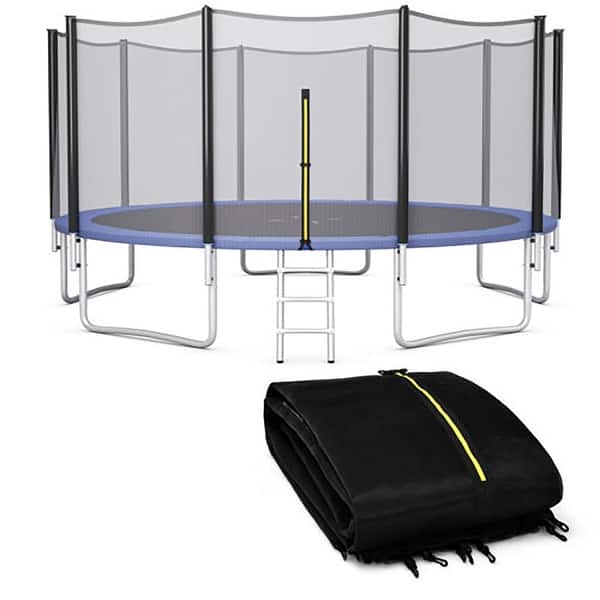 slide 2 of 10, Gymax 15FT Trampoline Safety Net Replacement Protection Enclosure Net Kids