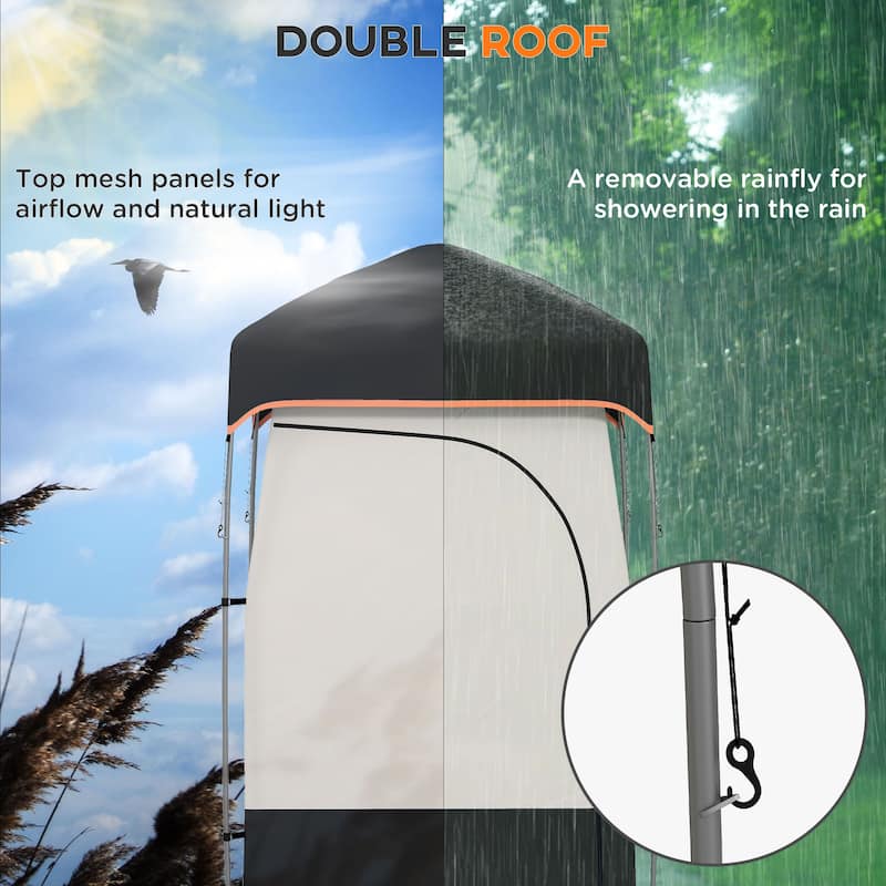 Portable Shower Tent,Privacy Shelter,Camping Dressing Changing Tent Room with Solar Shower Bag,Floor and Carrying Bag