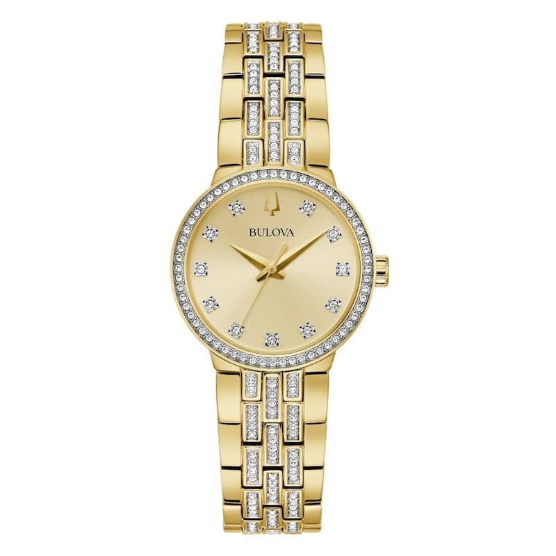 Bulova Women's Crystal Gold Dial Watch - 98X133 - One Size
