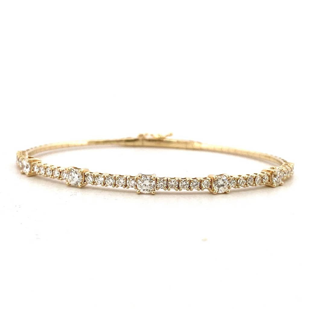 Kabella Alternating Five Diamond Flexible Bangle