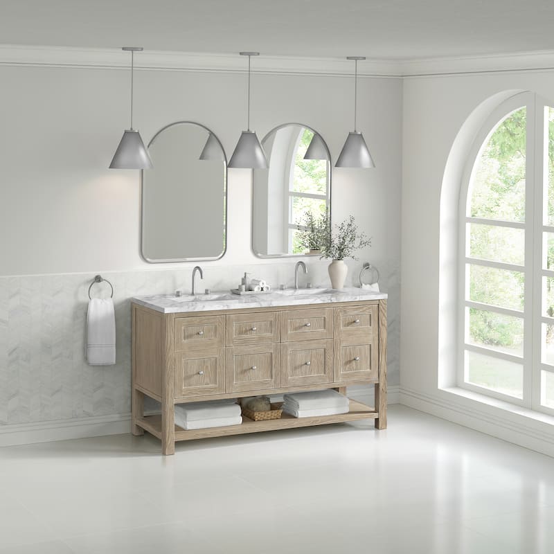 Breckenridge 60" Double Vanity, Whitewashed Oak - 60D