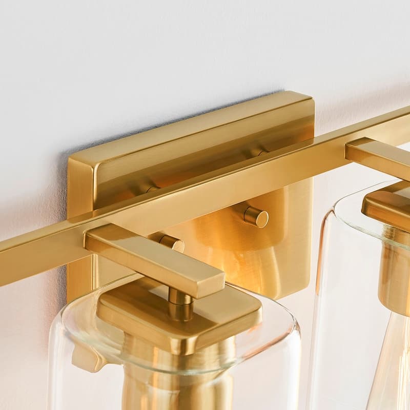 KAWOTI 29.1in 4-light Square Glass Shades Bathroom Vanity Light