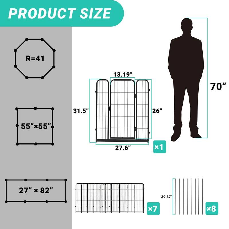 Outdoor Metal Pet Fence for RV, Camping & Yard - 32 x 27 in. (H x W)