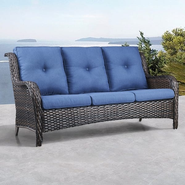 Outdoor Wicker 3 Seater Sofa Furniture Outdoor Sofa Bed Bath & Beyond