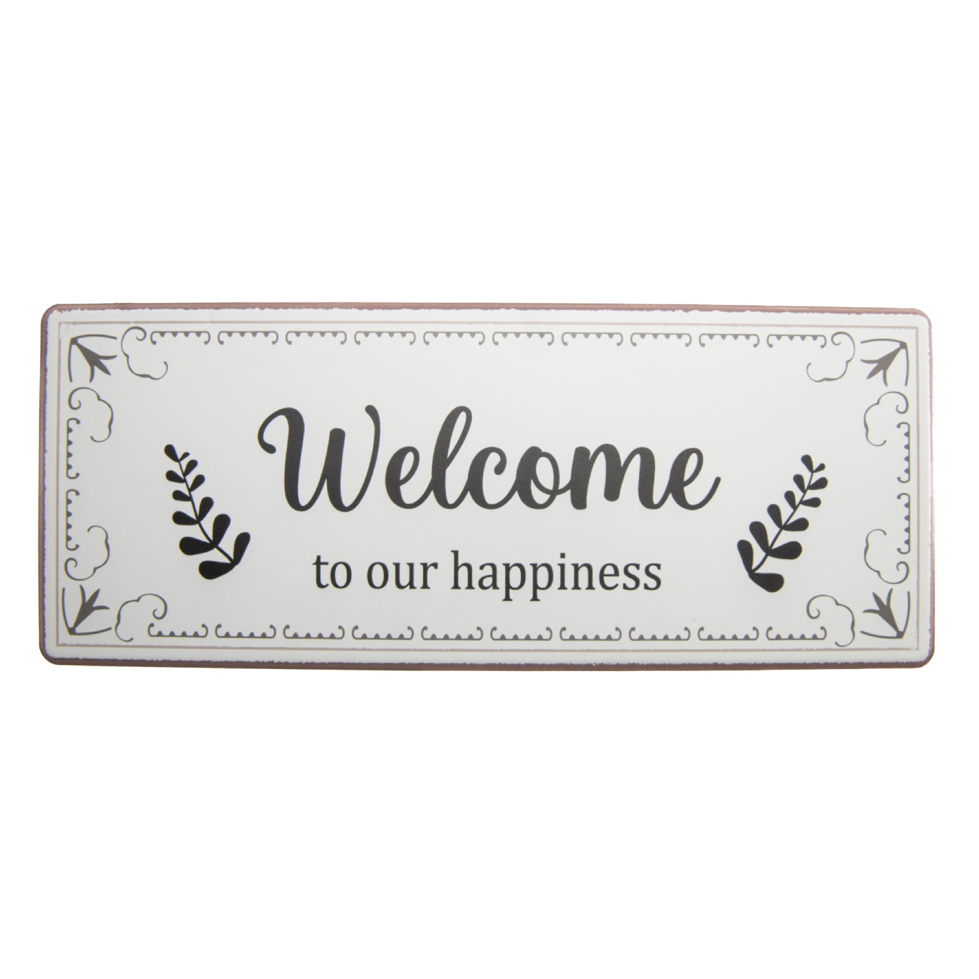 Metal Wall Sign Welcome To Our Happiness - Set of 2