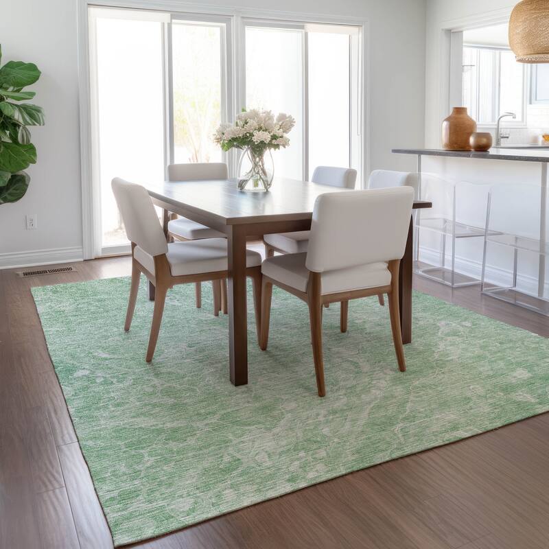 Machine Washable Indoor/ Outdoor Chantille Abstract Watercolor Rug
