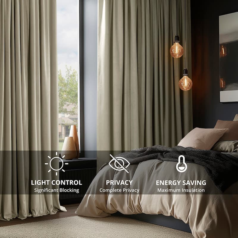 Exclusive Fabrics Signature Pleated Blackout Velvet Curtain (1 Panel)