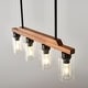 preview thumbnail 46 of 67, Farmhouse Linear Chandelier Rustic Wood Kitchen Island Lighting Dining Room Pendant Light Fixture with Seeded Glass Shade