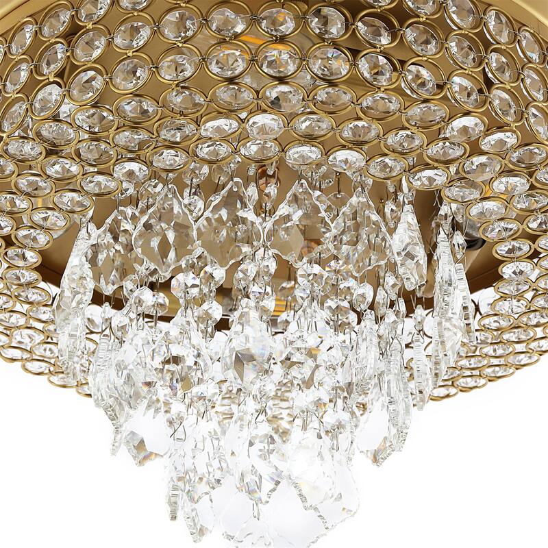 GetLedel 4-Light Tiered Crystal Flush Mount