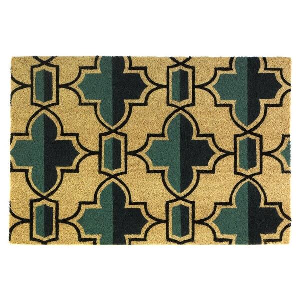 slide 1 of 1, Viola Geometric Flower Coir Doormat - 36.00" x 24.00" x 0.50".