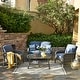 preview thumbnail 35 of 60, OVIOS 4-piece Water-Resistant Wicker Deep Seating Outdoor Sofa Set Denim Blue