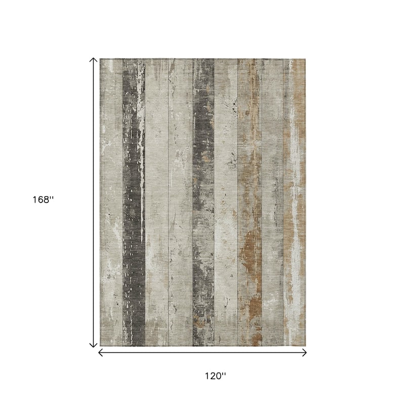 HomeRoots Striped Transitional Rectangle Outdoor Rug