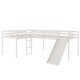 preview thumbnail 18 of 16, L-Shaped Solid Pine Twin Size Loft Bed with Ladder & Slide for 2 Kids