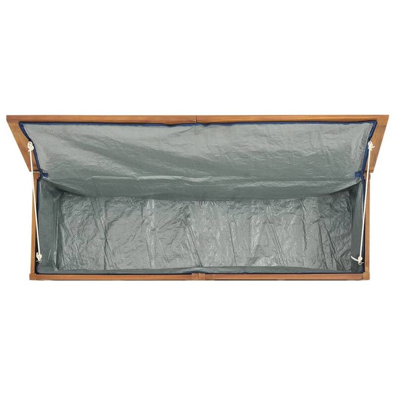 Misty Outdoor 59 Inch Storage Box, Weather Resistant Brown Acacia Wood