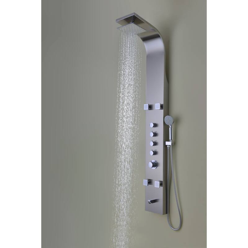 ANZZI Echo 4-jetted Full Body Shower Panel in Brushed Stainless Steel