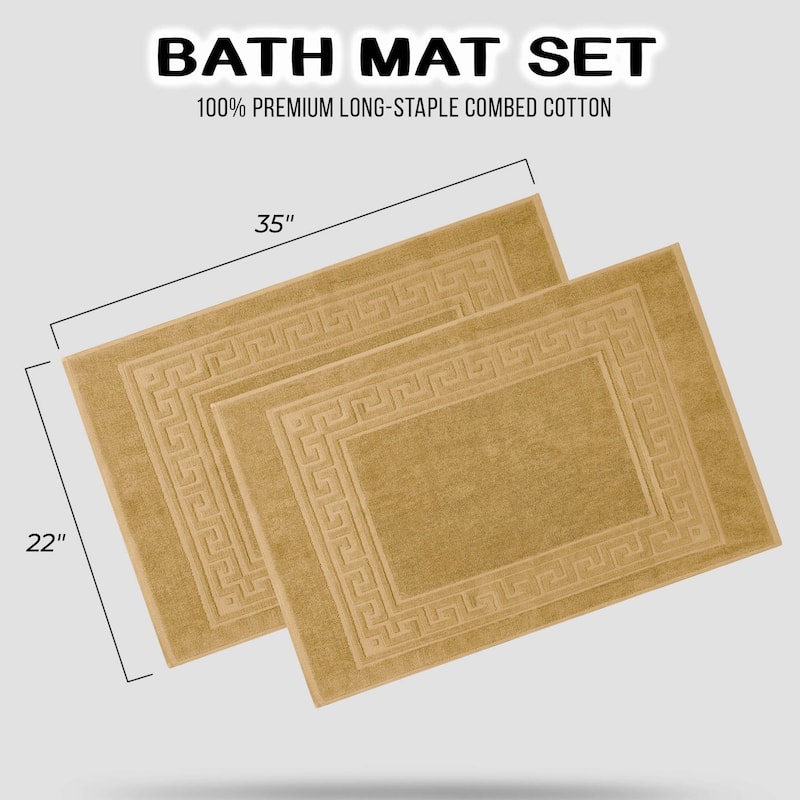 Superior Plush & Absorbent 900 GSM Cotton Bath Mat - (Set of 2)