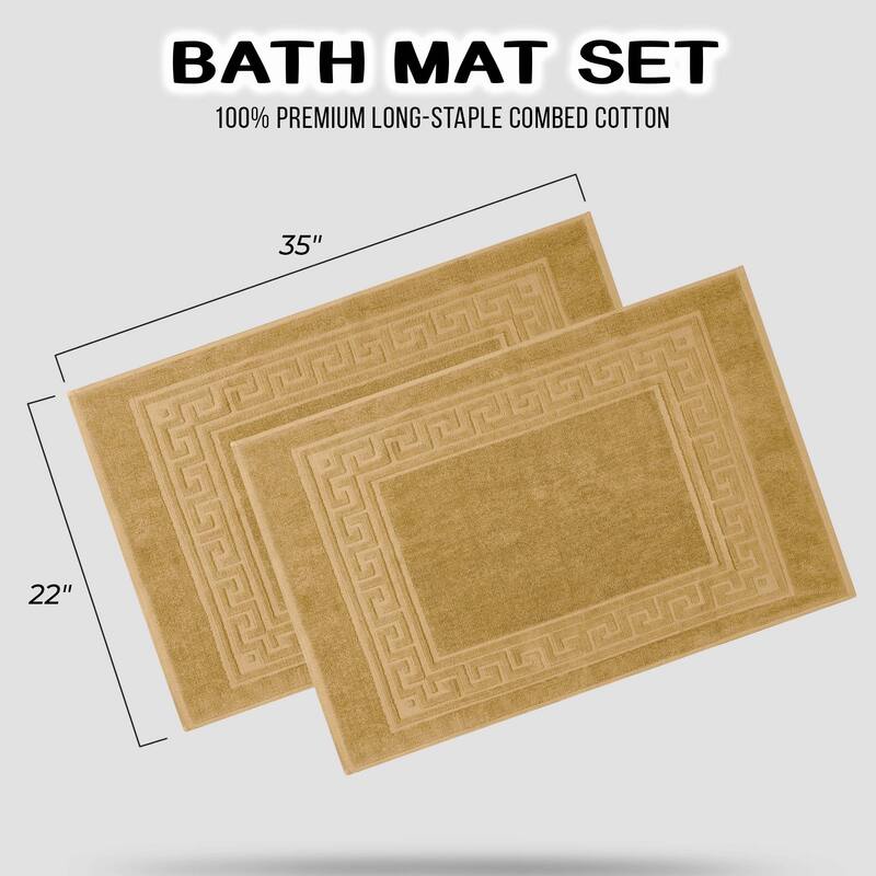 Superior Plush & Absorbent 900 GSM Cotton Bath Mat - (Set of 2)