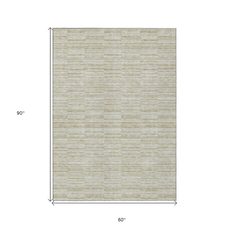 HomeRoots Striped Transitional Rectangle Outdoor Rug
