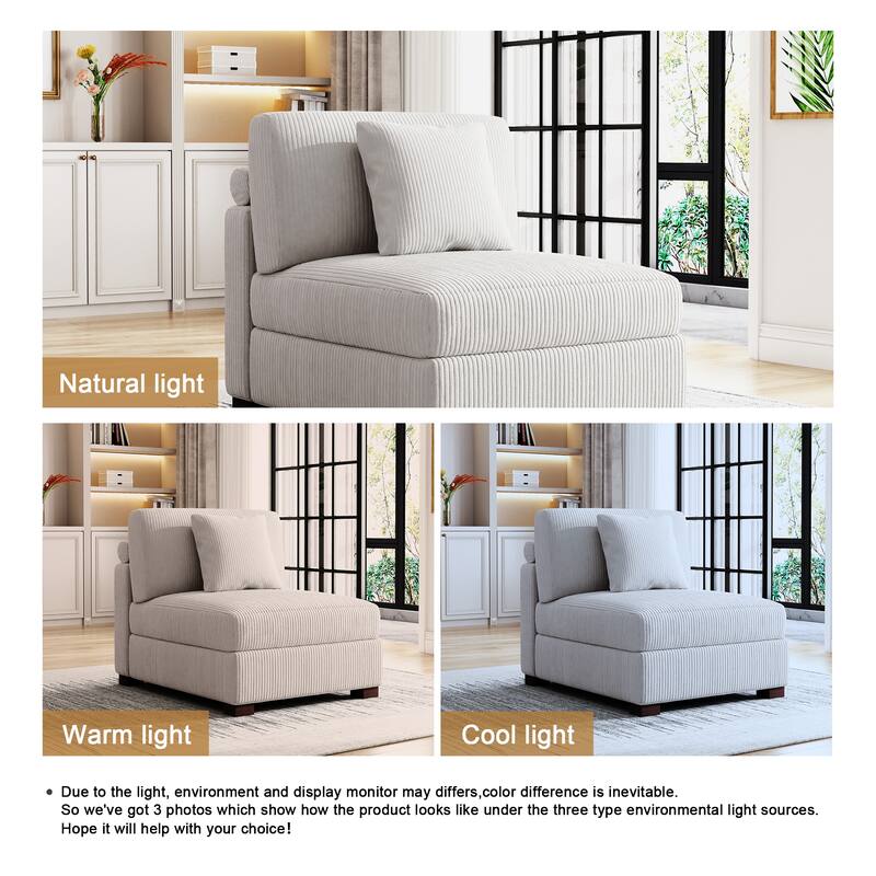 Corduroy Armchair Sofa Corner Chairs With Pillows