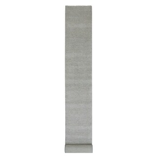 Shahbanu Rugs Nevada Gray, Pure Undyed Wool, Hand Knotted Modern Tone ...