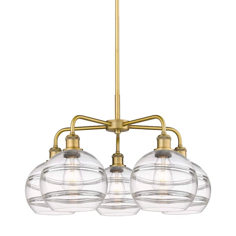 Innovations Lighting 516-5CR-16-26 Rochester Chandelier Rochester 5 - Brushed Brass / Clear