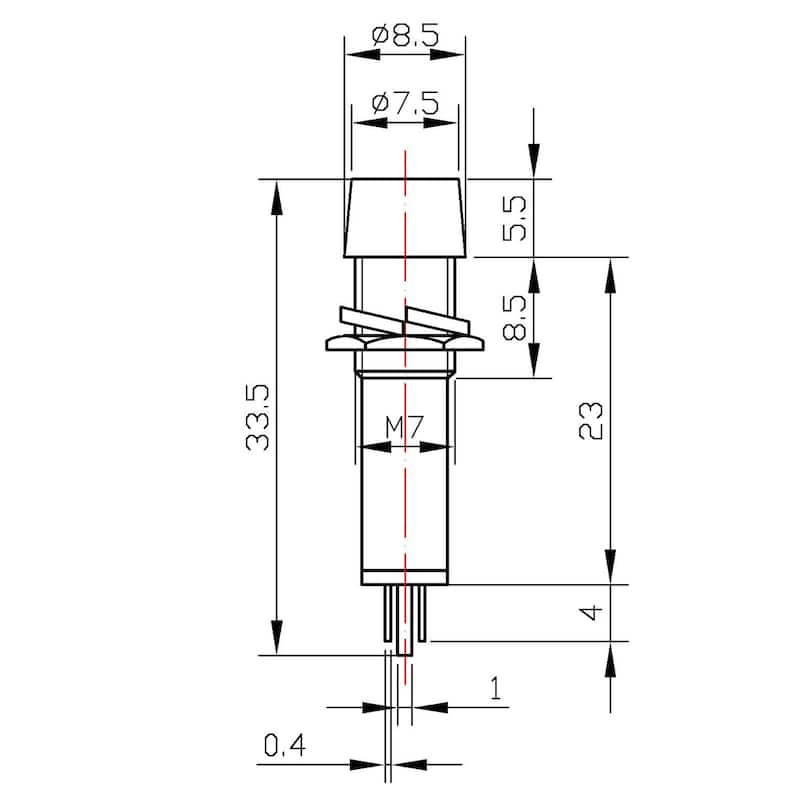 Signal Indicator Dash Light DC 24V, LED Bulbs, Panel Mount 10Pcs
