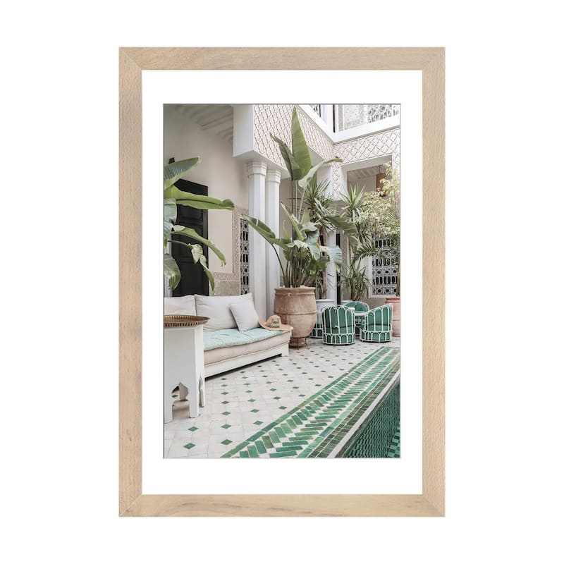 iCanvas "Tropical Riad In Marrakech" by Henrike Schenk PFA - Natural - 24x16x1