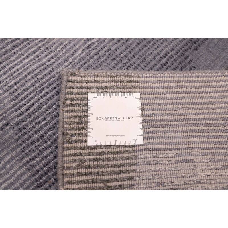 ECARPETGALLERY Hand Loomed Loreto Grey Viscose, Wool Rug - 5'3 x 7'4