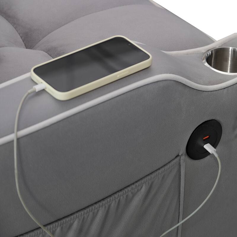 Convertible Single Chair Bed,3 in 1 Velvet Futon Sleeper Sofa Bed with Phone Holder & USB Ports,Pull Out Couch Bed