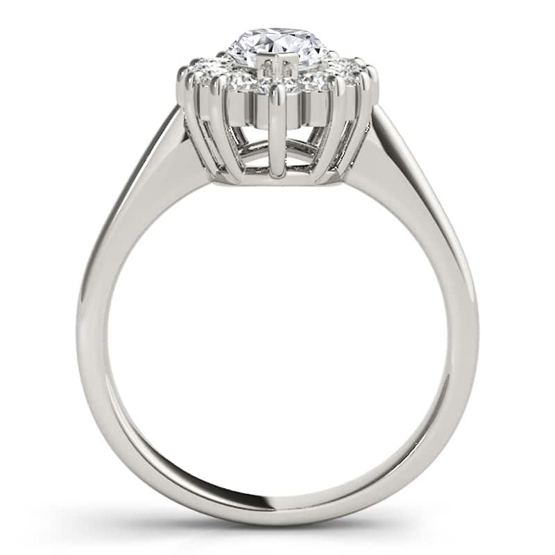 Auriya 14k White Gold Lab Grown Marquise Diamond Halo Engagement Ring 0.50 to 5.00 ct. tw. (F-G VS)