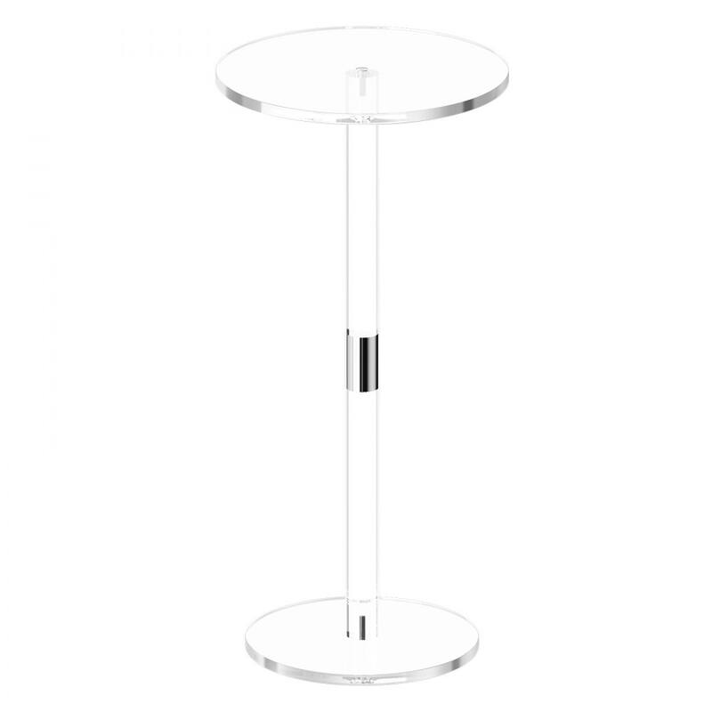 Clear Transparent Acrylic Side Table 10x10x21.3in with Sturdy Legs and 11lbs Load Capacity - 10 x 10 x 21.3 in