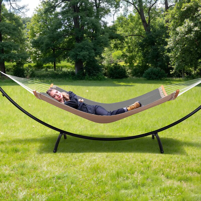 Portable Freestanding Hammock with Curved Stand for Outside