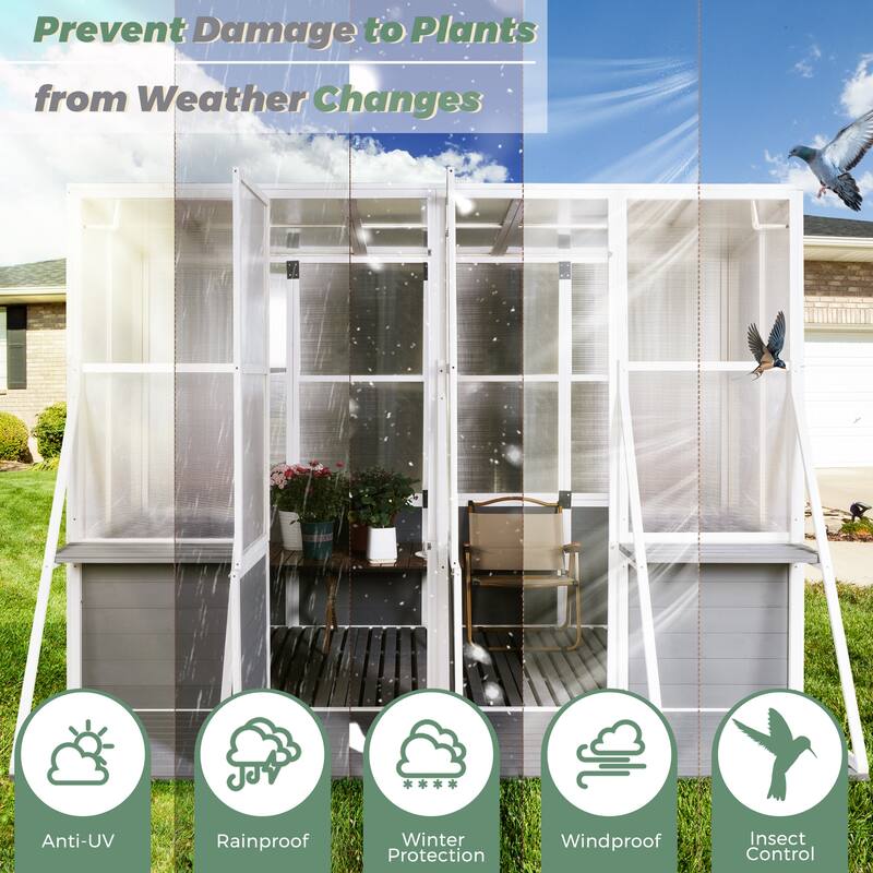 Wooden Lean to Greenhouses for Outdoors
