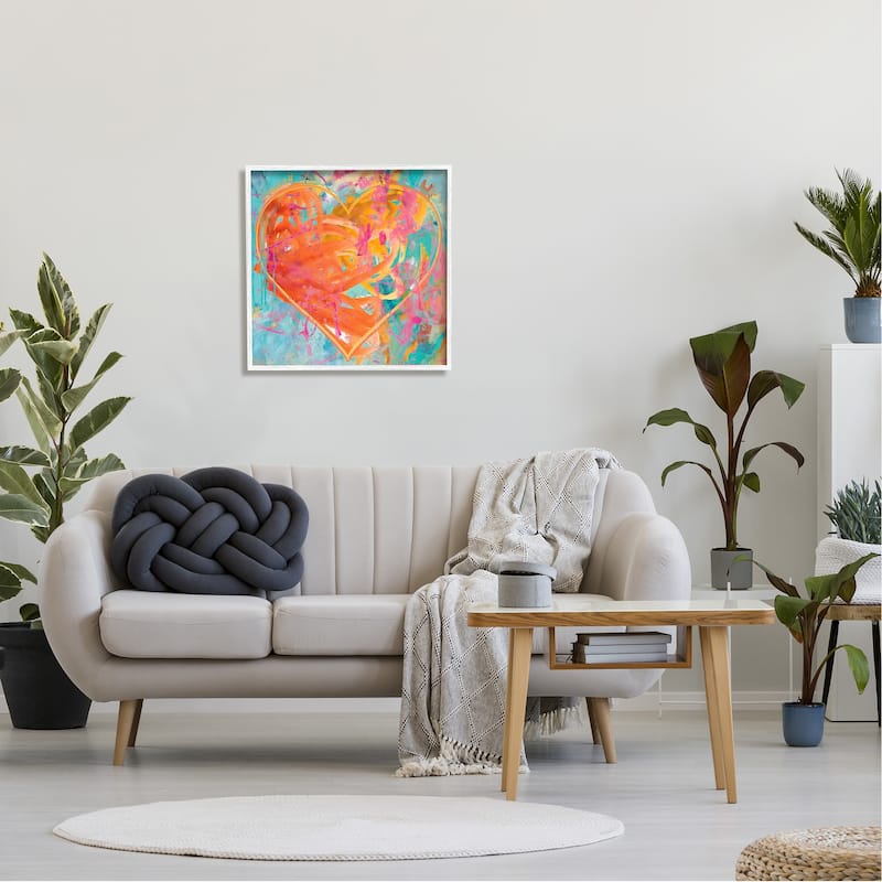 Stupell Street Style Graffiti Heart Shape Bold Paint Splatter Framed Wall Art, Design by Porter Hastings