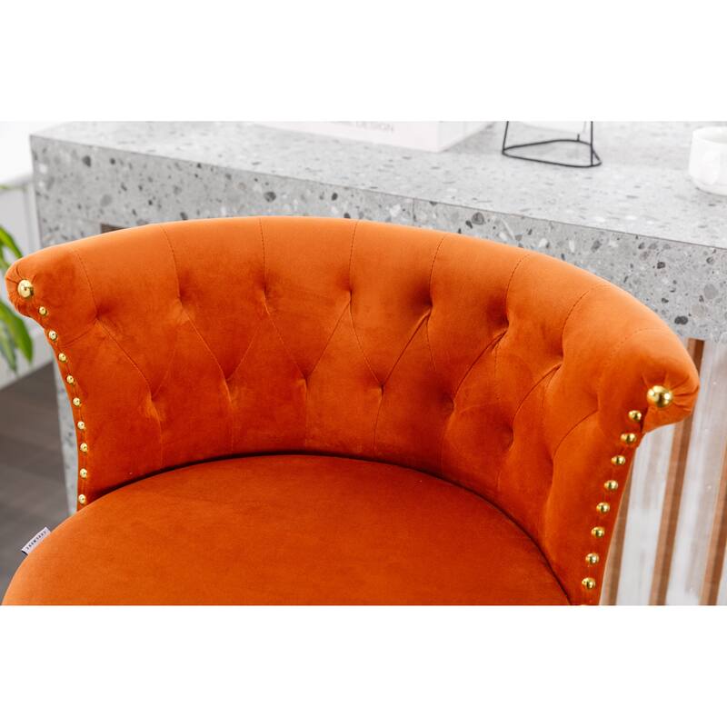 Set of 2 Adjustable Counter Height Swivel Bar Stools with Footrest