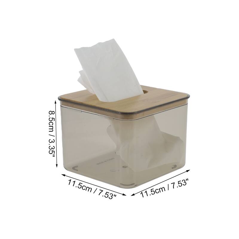 1 Pcs Convenient Small Square Tissue Box Holder for Living Room Table - Clear Black - S