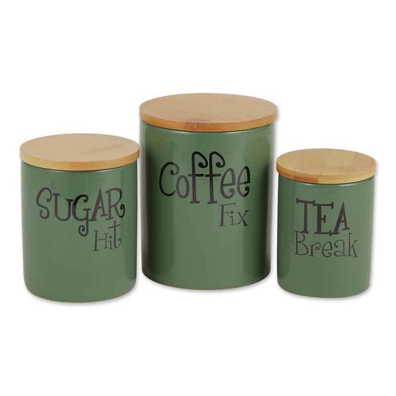 DII Coffee/Sugar/Tea Ceramic Canister (Set of 3) - Artichoke
