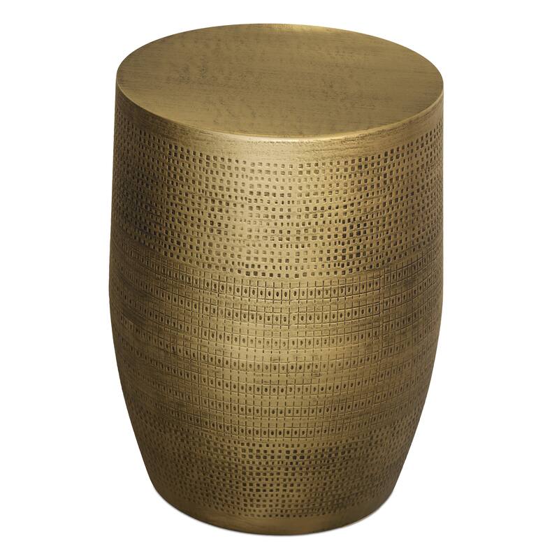 WYNDENHALL Jean 15" Wide Tribal Pattern Metal Accent Table & Assembled - 15"w x 15" d x 20" h