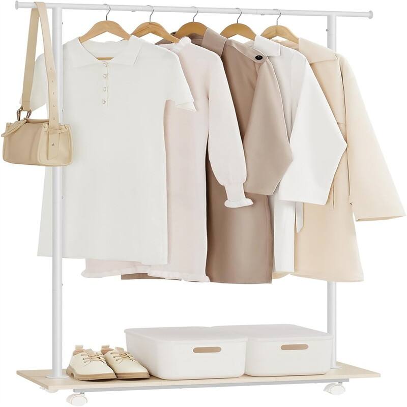 Clothes Rack with Wheels - 13.8"D x 38.8"W x 63.1"H